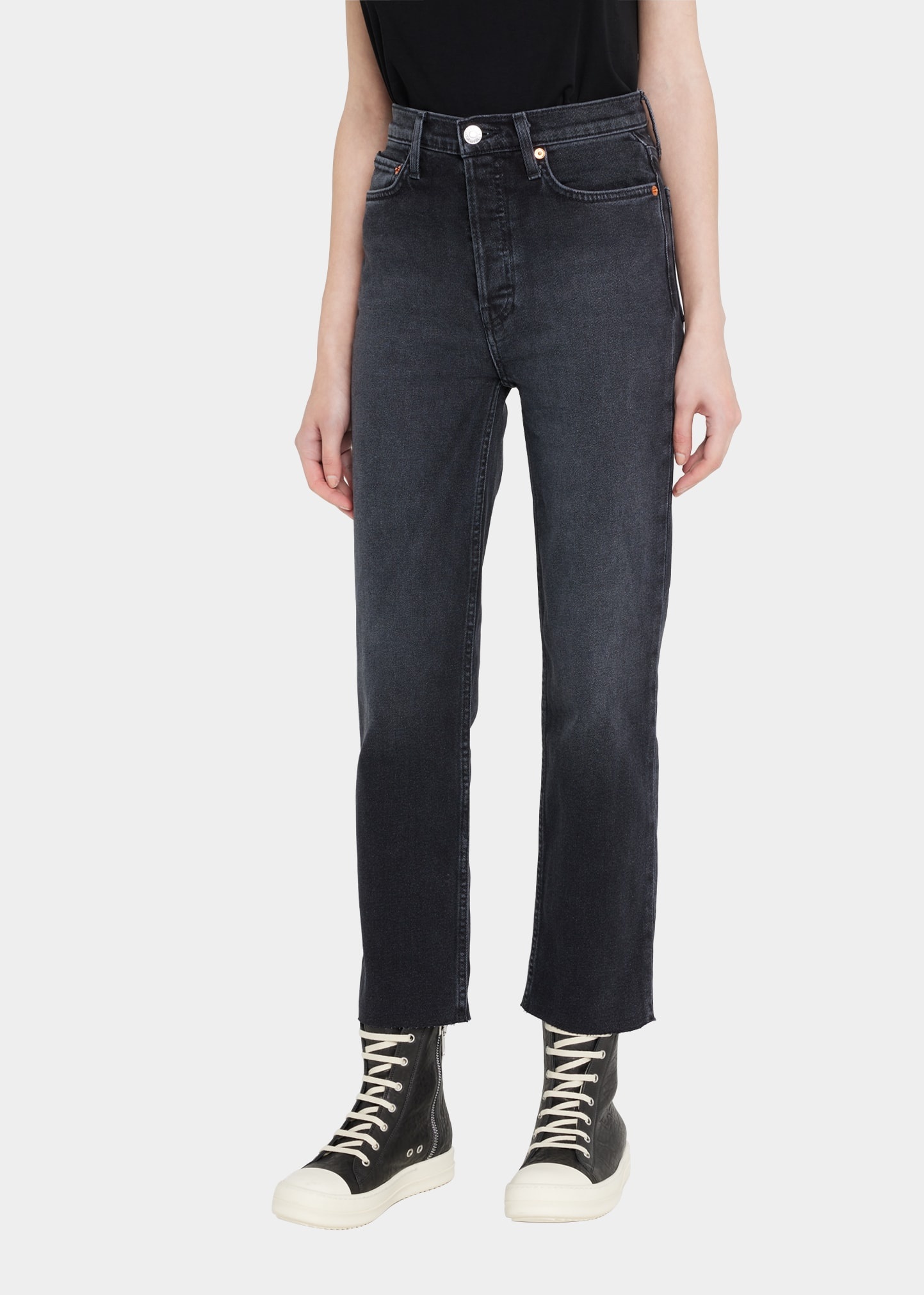 70s Stovepipe Distressed Jeans - 4