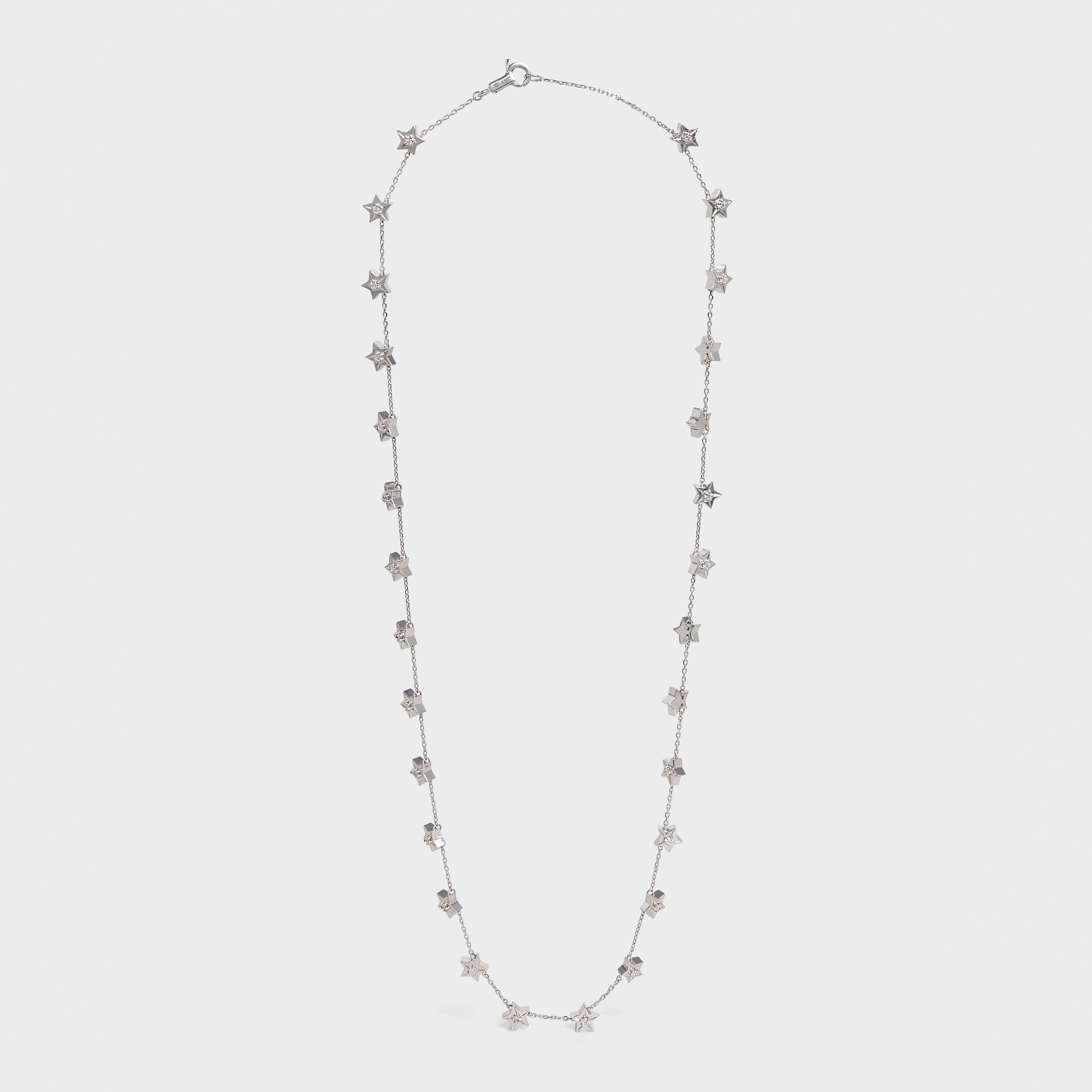 Etoile Celine Multi Stars Necklace in White Gold and Diamonds - 1