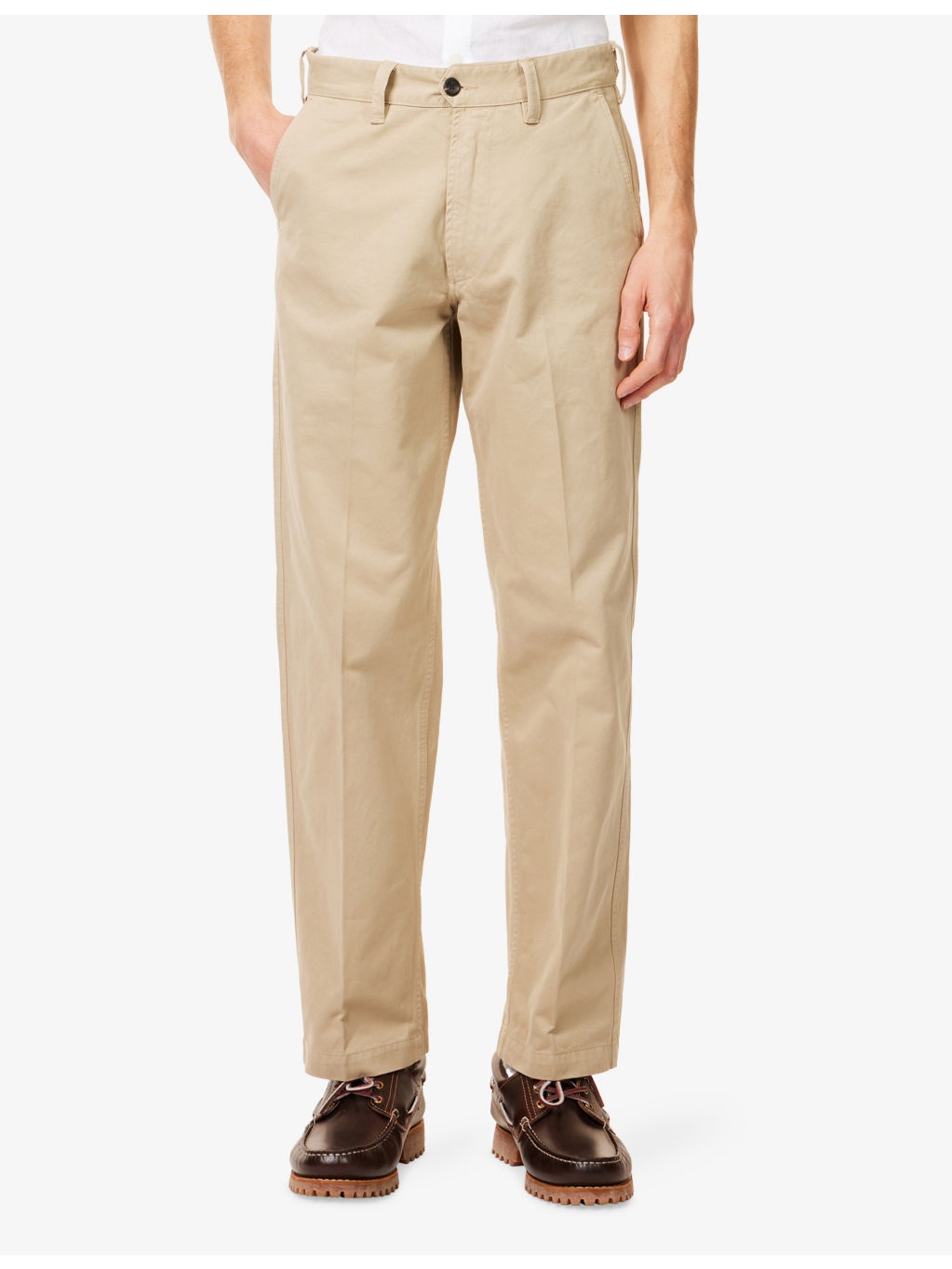 Regular-fit straight-leg cotton chino trousers - 3