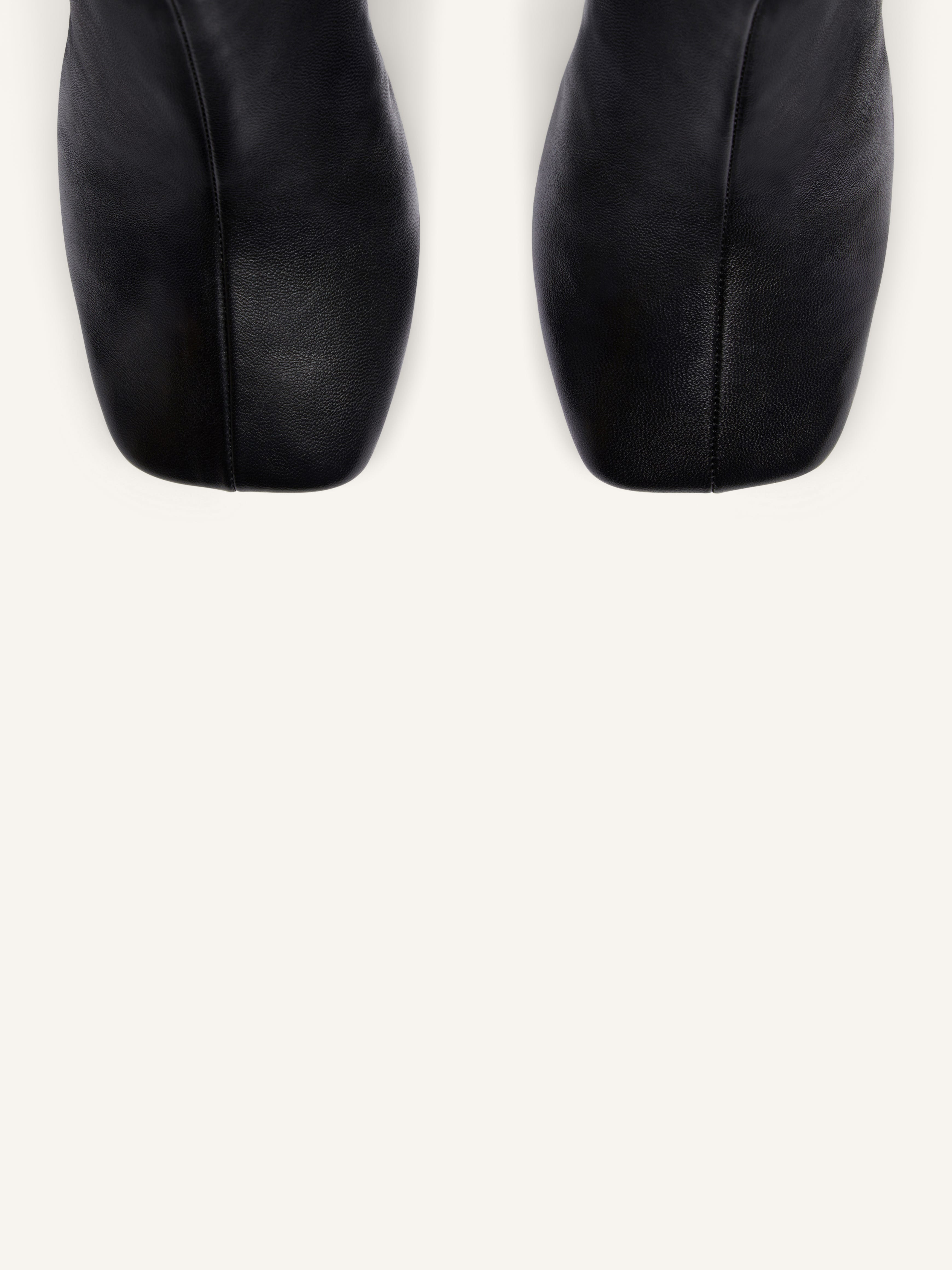 SQUARE TOE LEATHER ANKLE BOOTS - 4