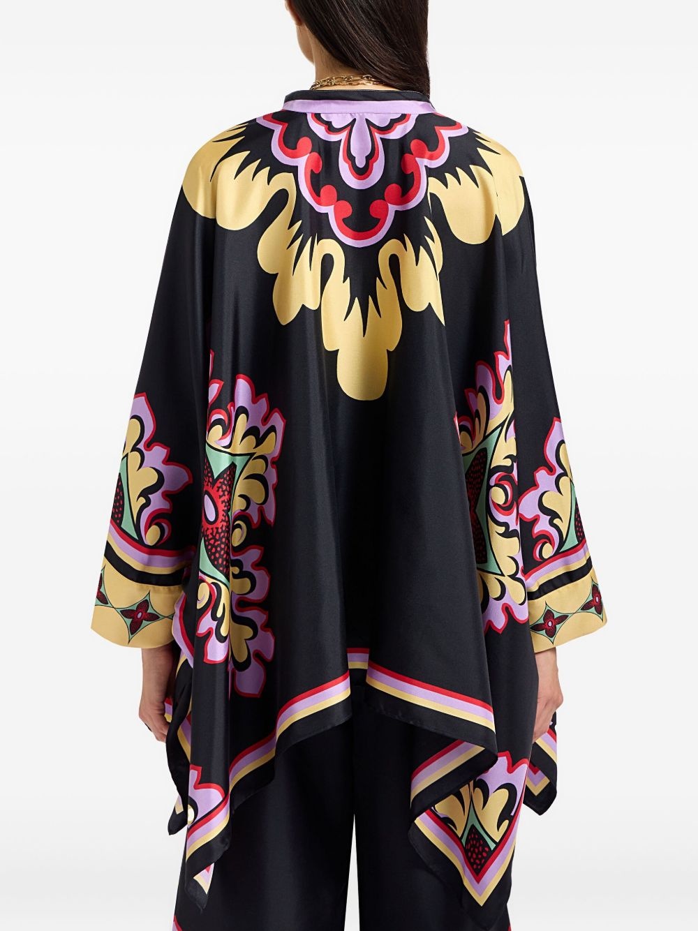 floral print cape - 3