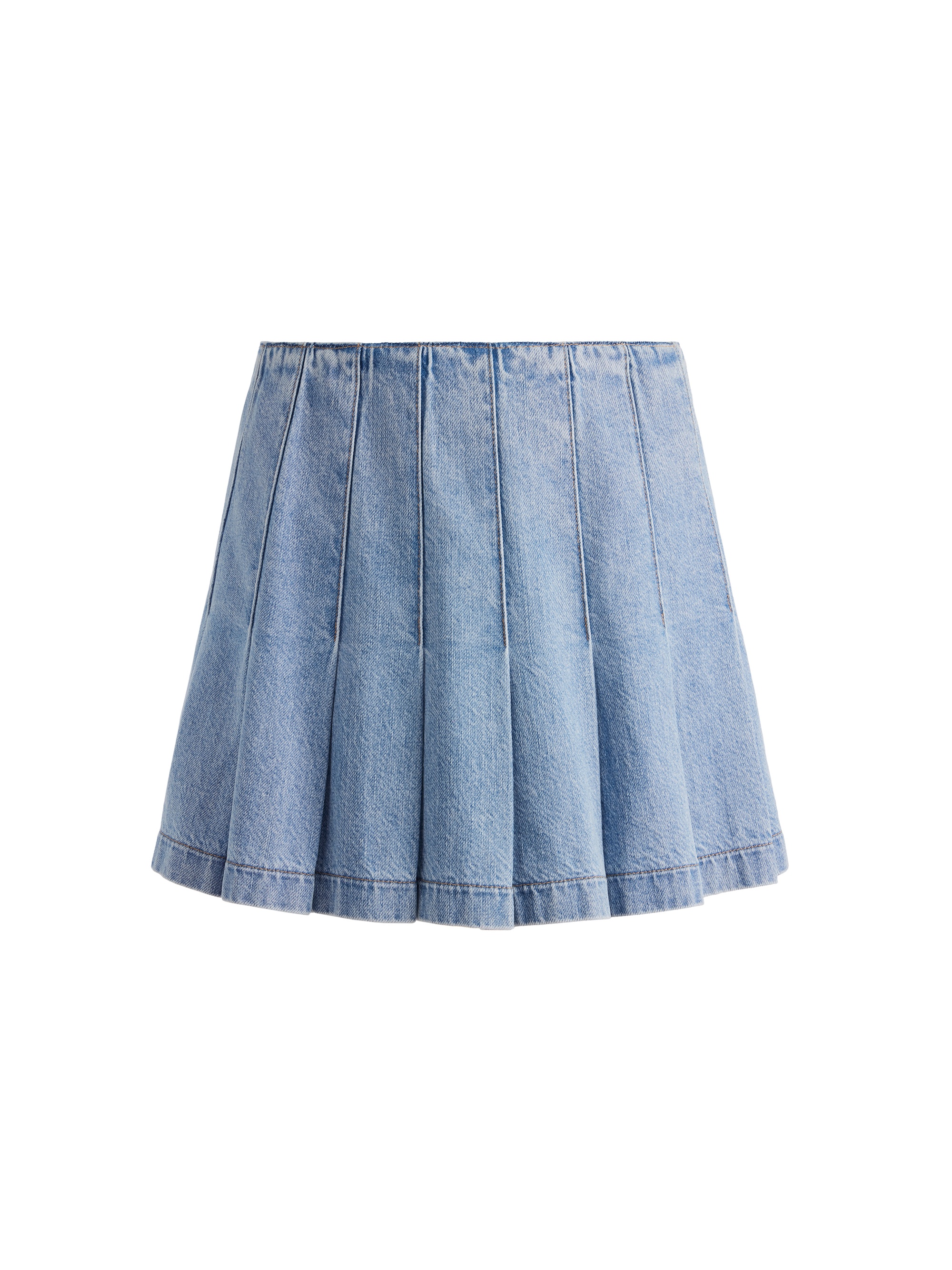 CARTER PLEATED DENIM MINI SKIRT - 1