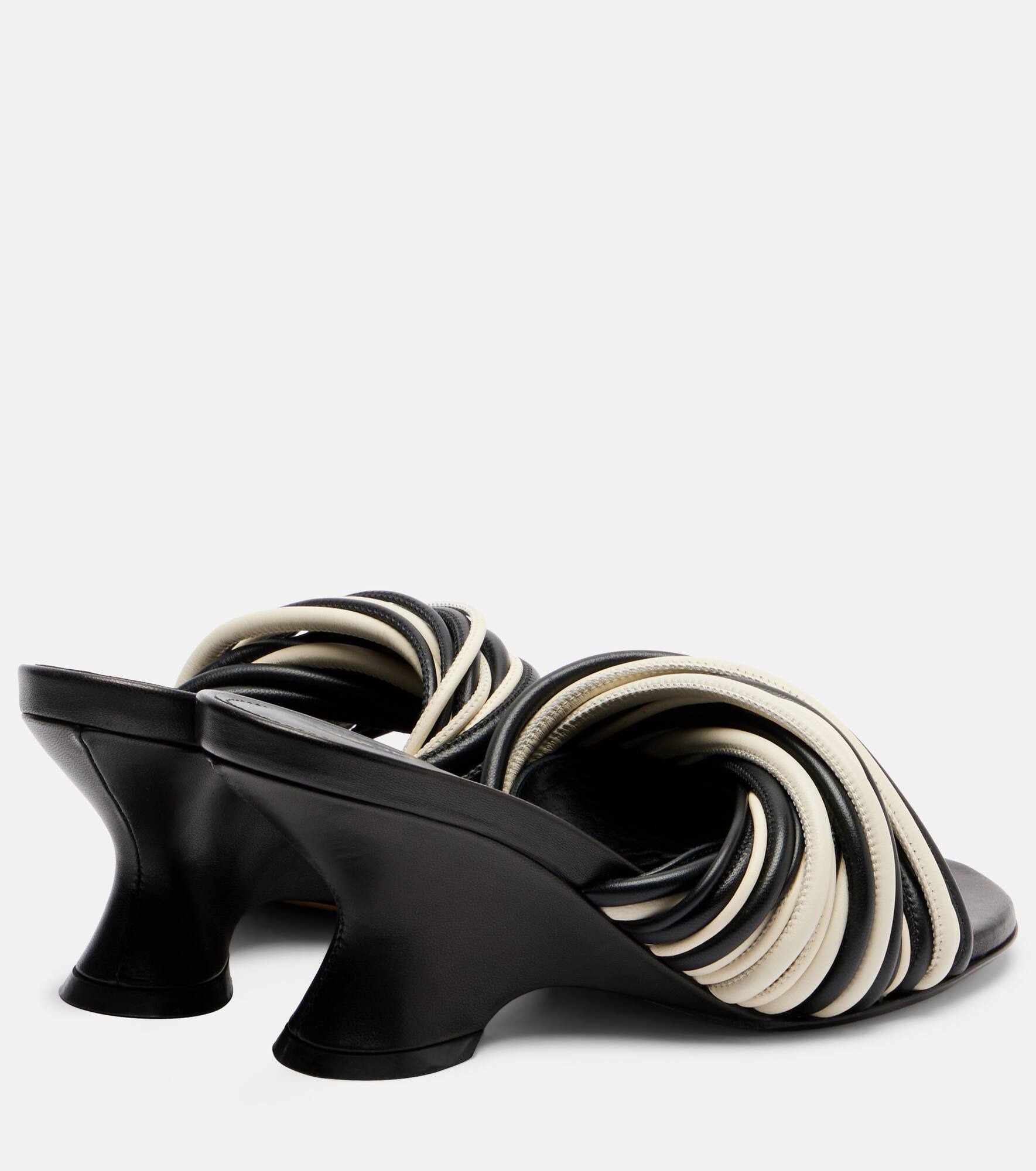 75 leather wedge mules - 2