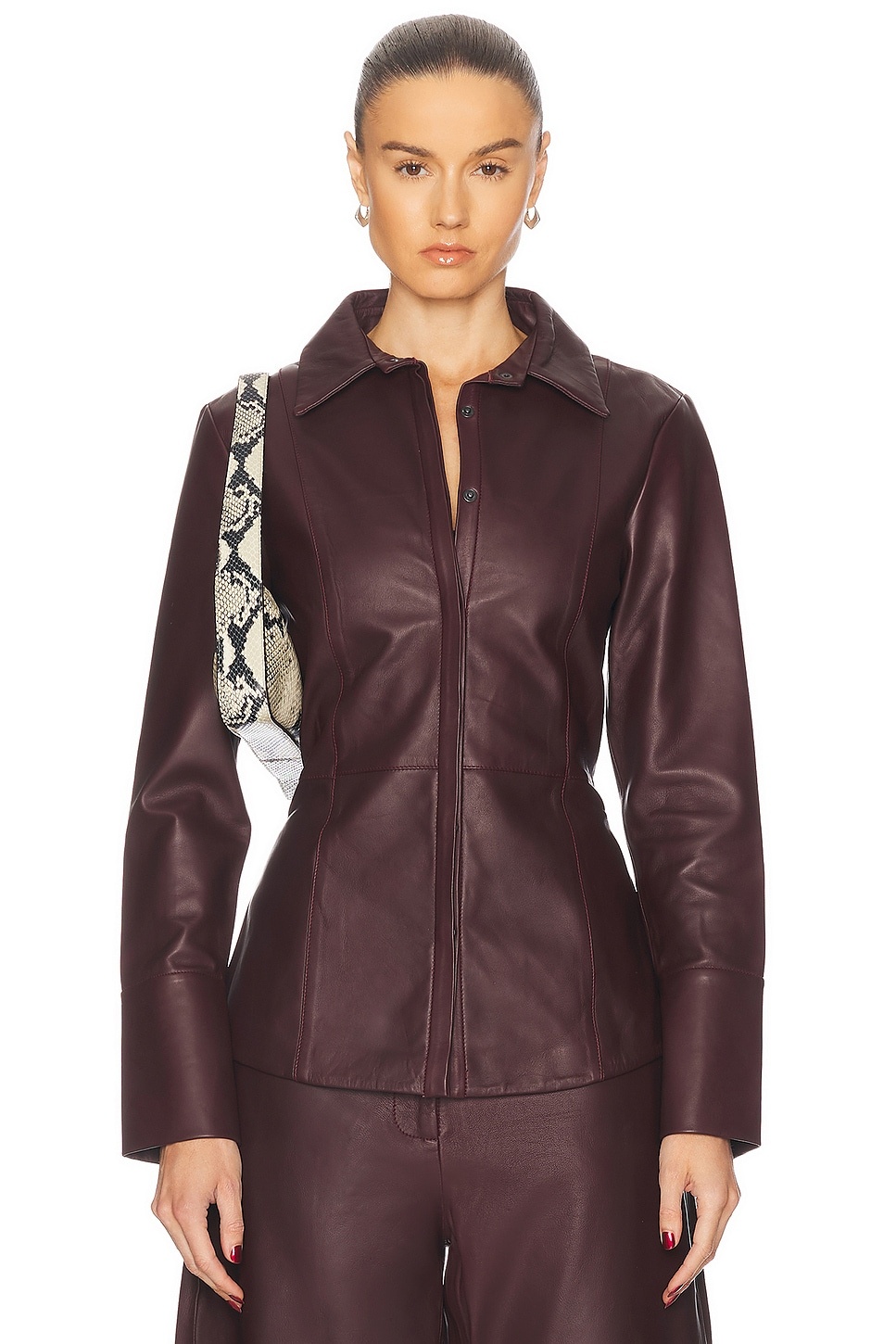 Leather Panelled Shirt - 1
