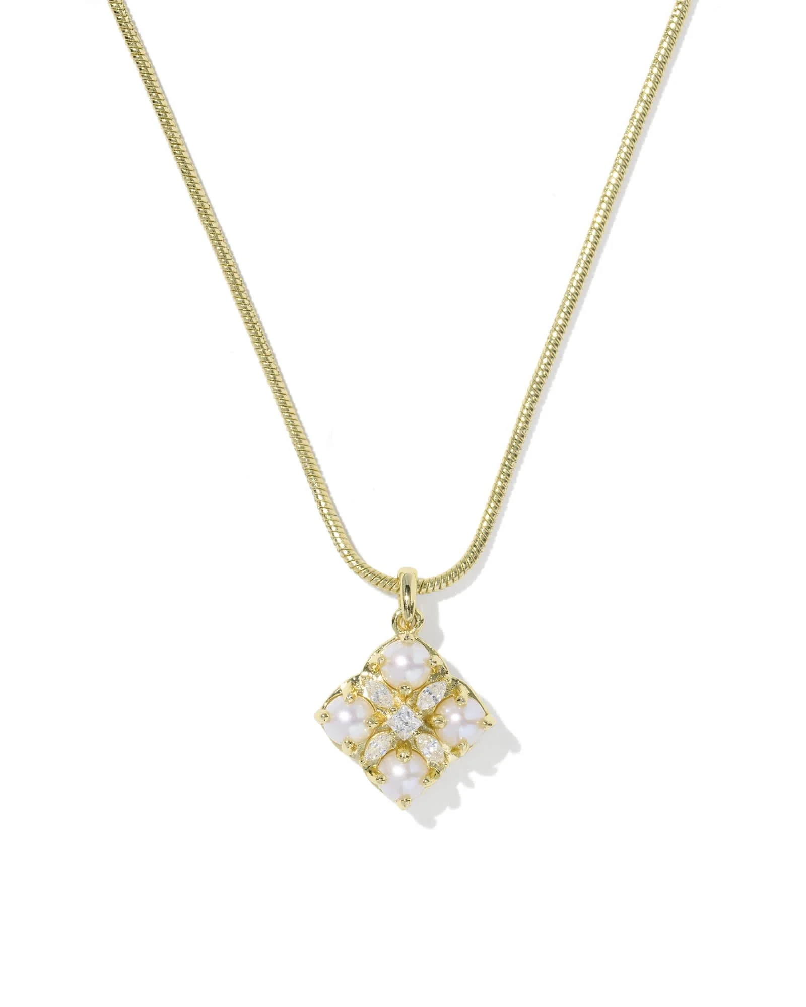 Dira Pearl Gold Short Pendant Necklace - 1