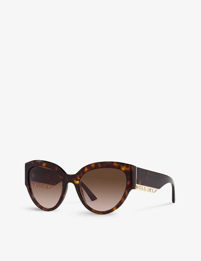BVLGARI BV8258 butterfly-frame tortoiseshell-pattern acetate sunglasses outlook