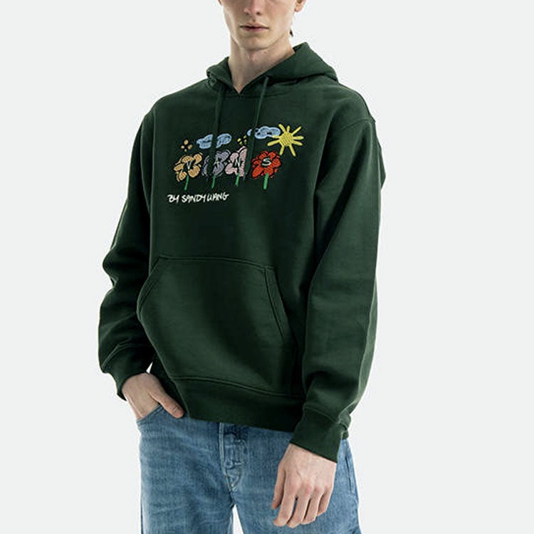 Vans x Sandy Liang Fleece Pullover Hoodie 'Green' VN0A7SDUYRB - 4