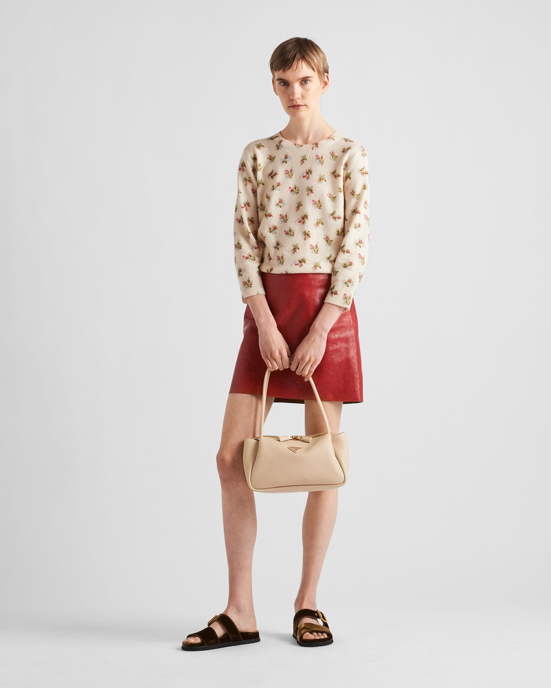 Prada Craquelé leather miniskirt outlook