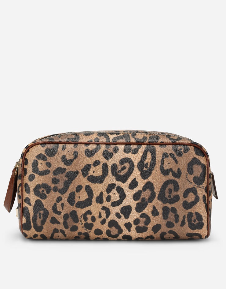 Airpods case in leopard-print Crespo with branded plate - 1