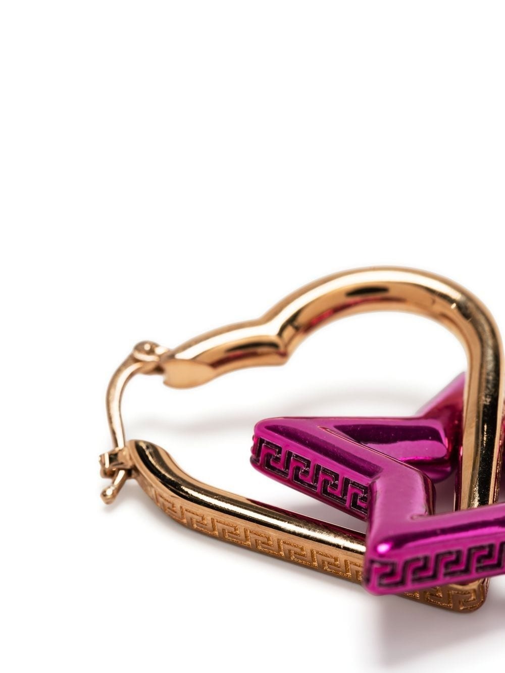 ピアス Versace Heart Star Drop-Hoop Earring Versace Heart Star Drop-Hoop Earring in Pink | THE LIST