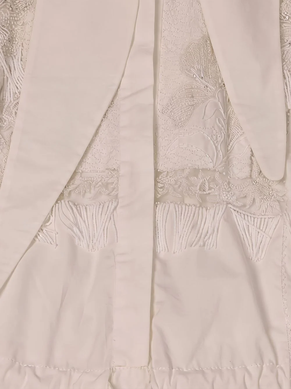 lace-panelled drawstring-waist dress - 1