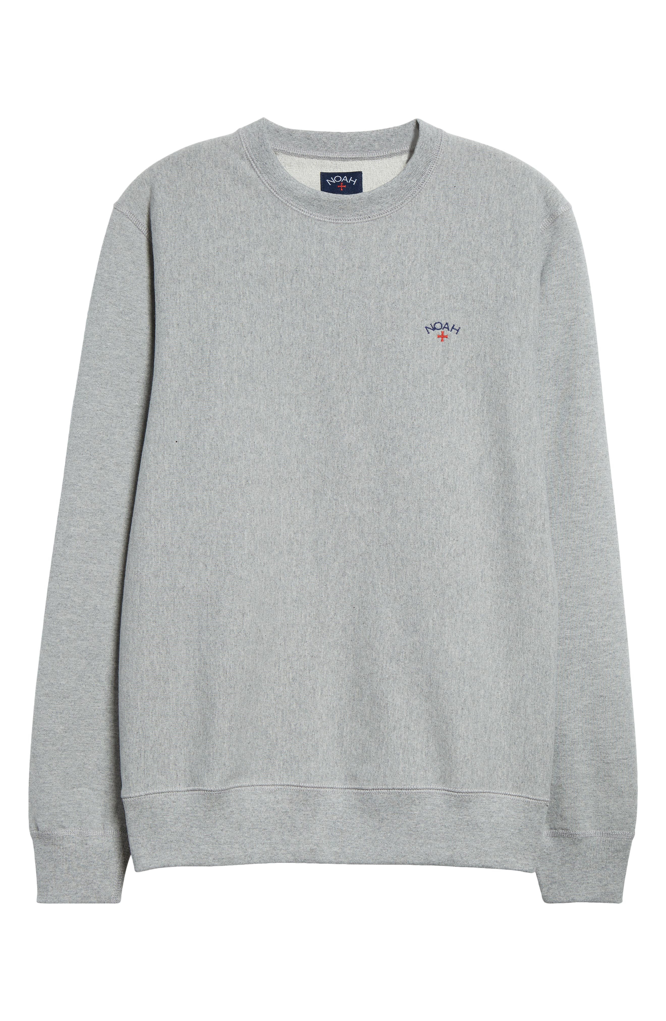 Noah Classic Cotton French Terry Crewneck Sweatshirt in Heather Grey at Nordstrom - 5