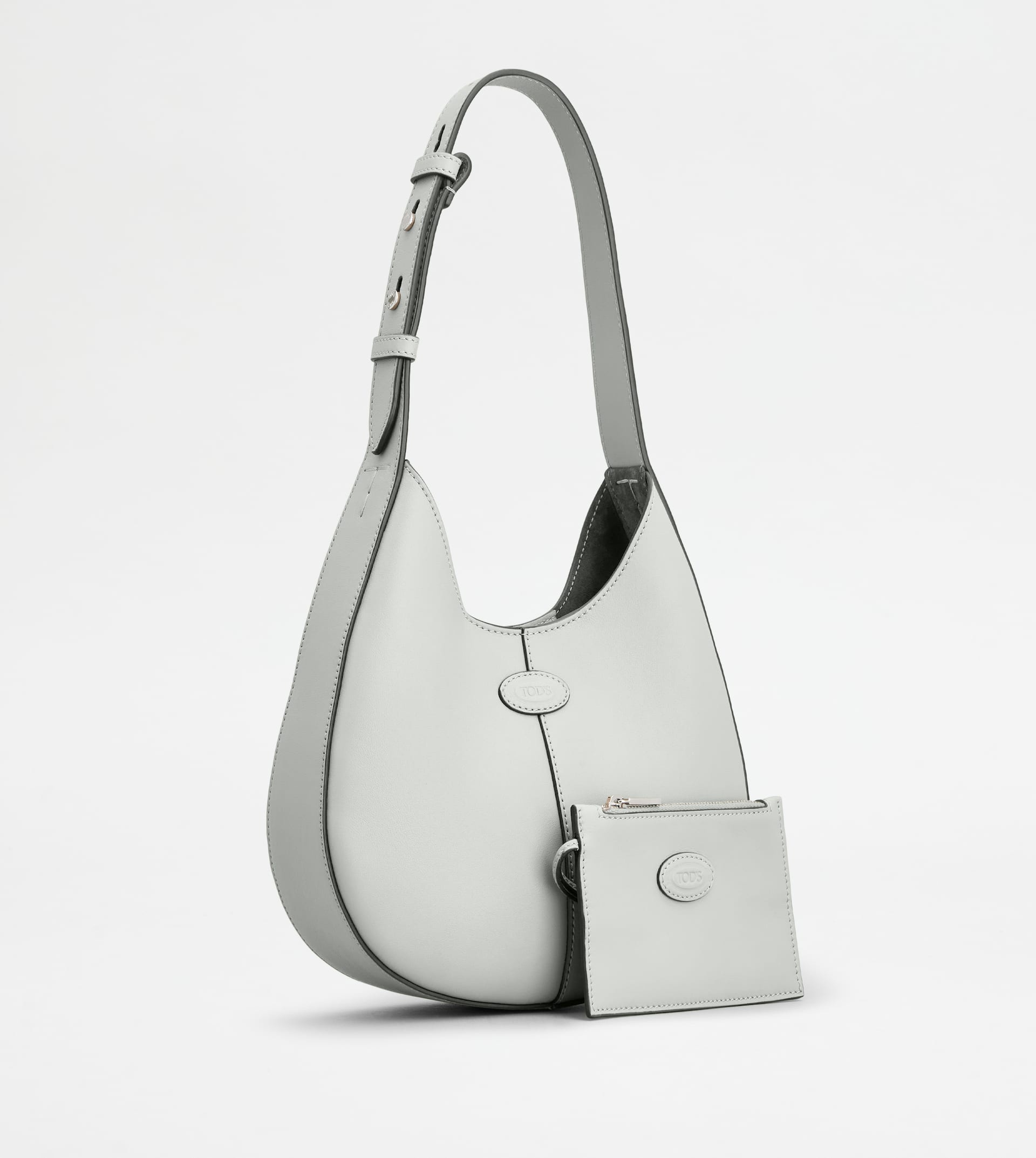 TOD'S DI BAG HOBO IN LEATHER MINI - GREY - 3