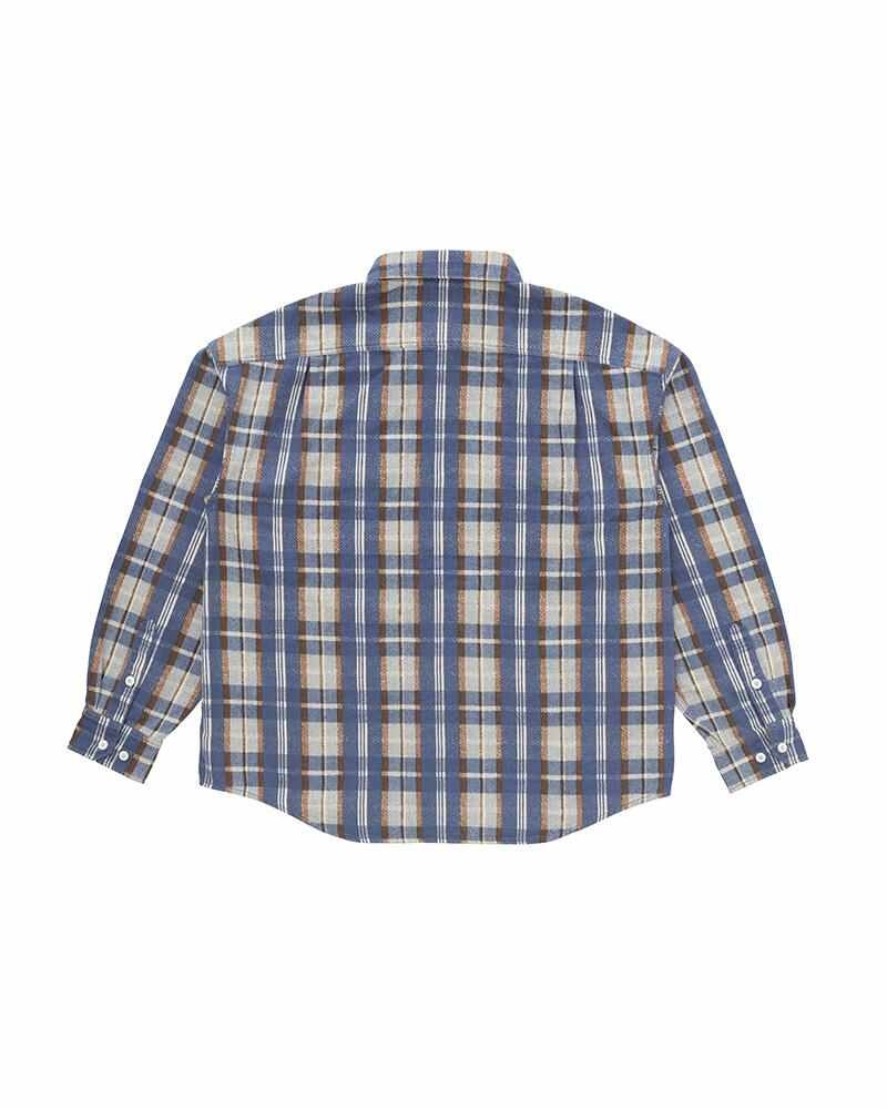 PIONEER KHADI CHECK SHIRT L/S BLUE - 2