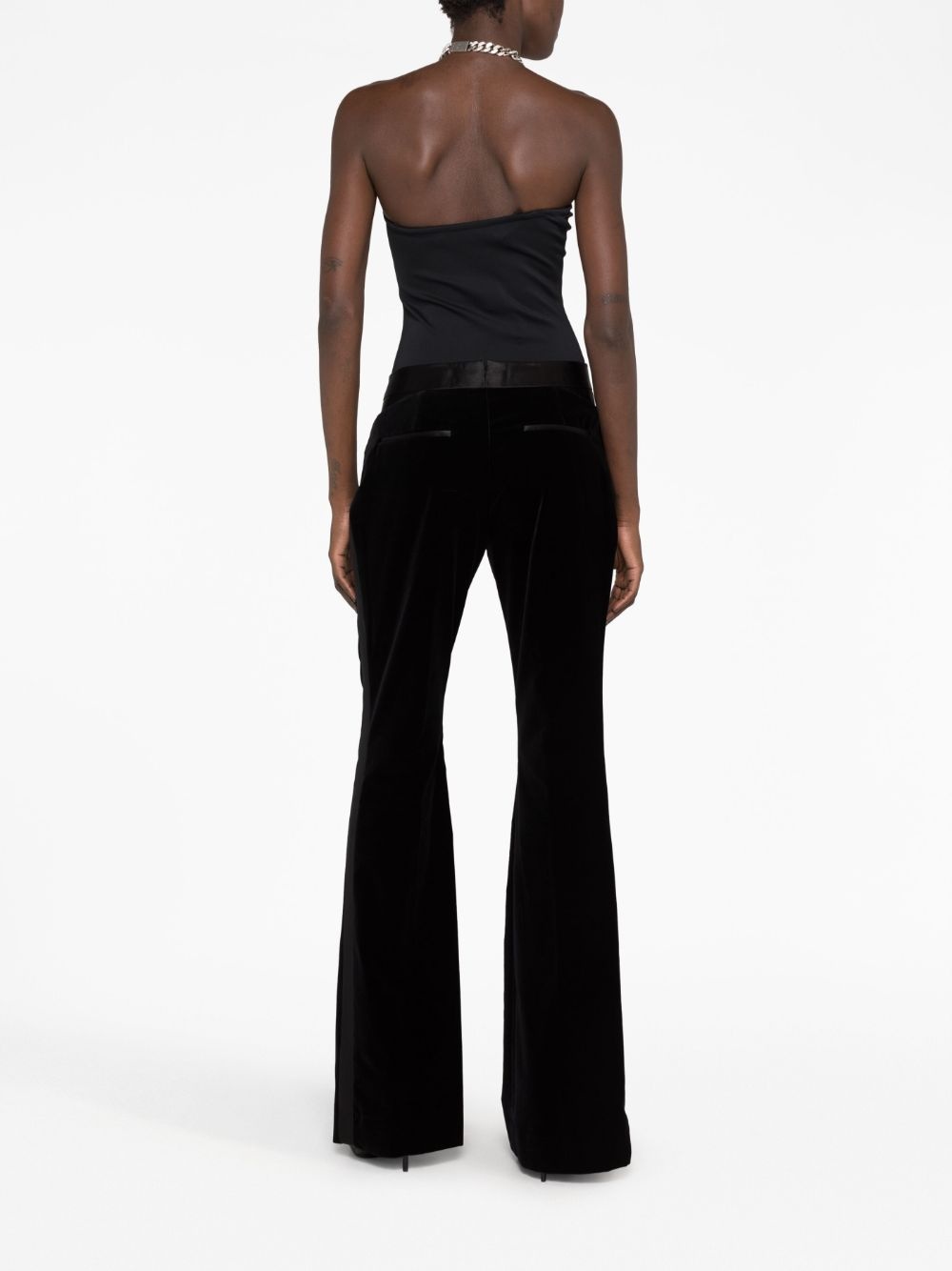 high-waisted flared trousers - 4