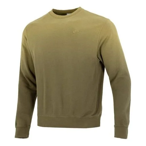 Men's Nike Gradient Logo Casual Loose Long Sleeves Pullover Round Neck Dark Green DQ4628-325 - 1