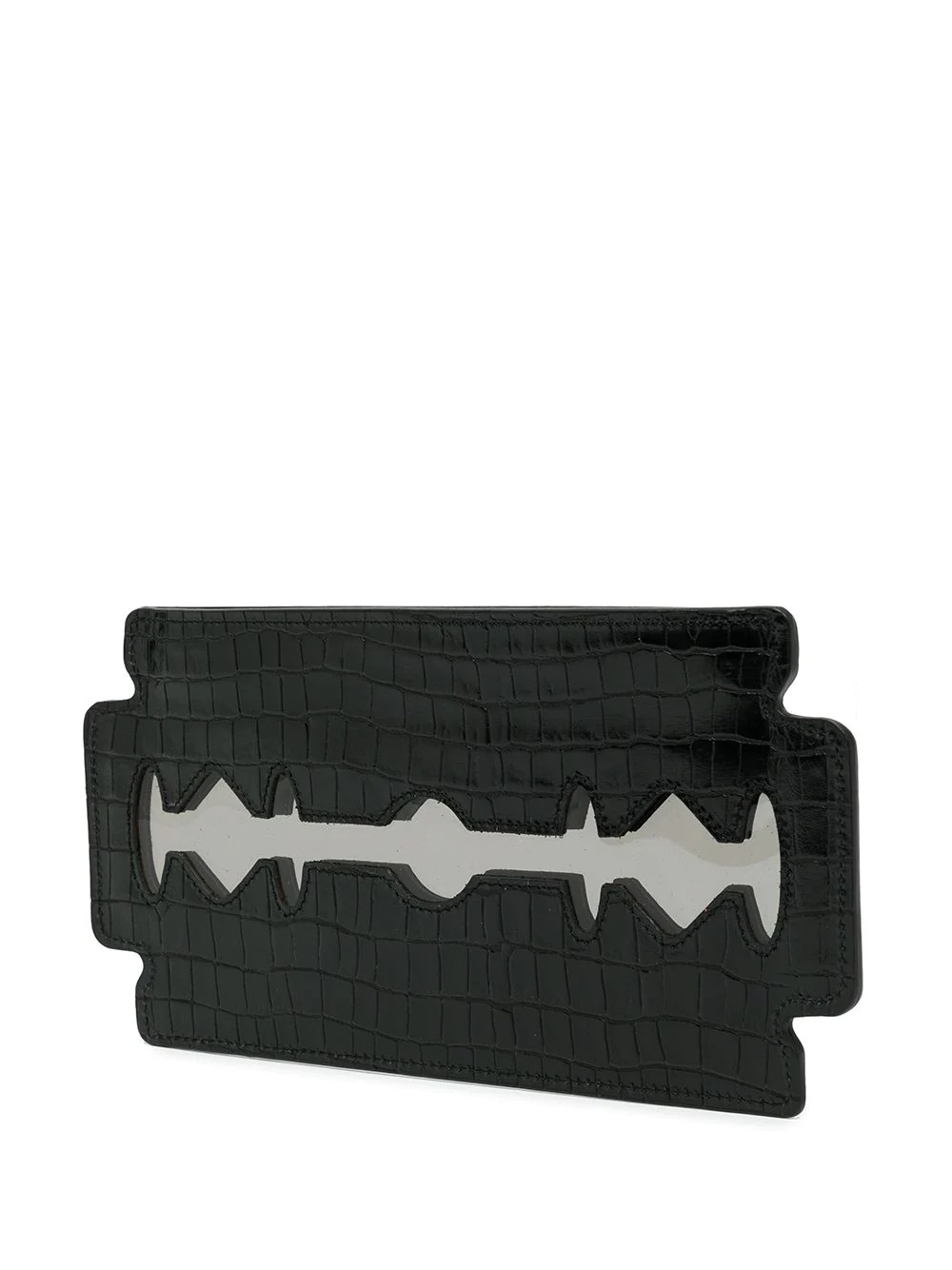 Blade crocodile-effect clutch bag - 3