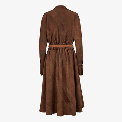 FENDI Brown suede dress outlook