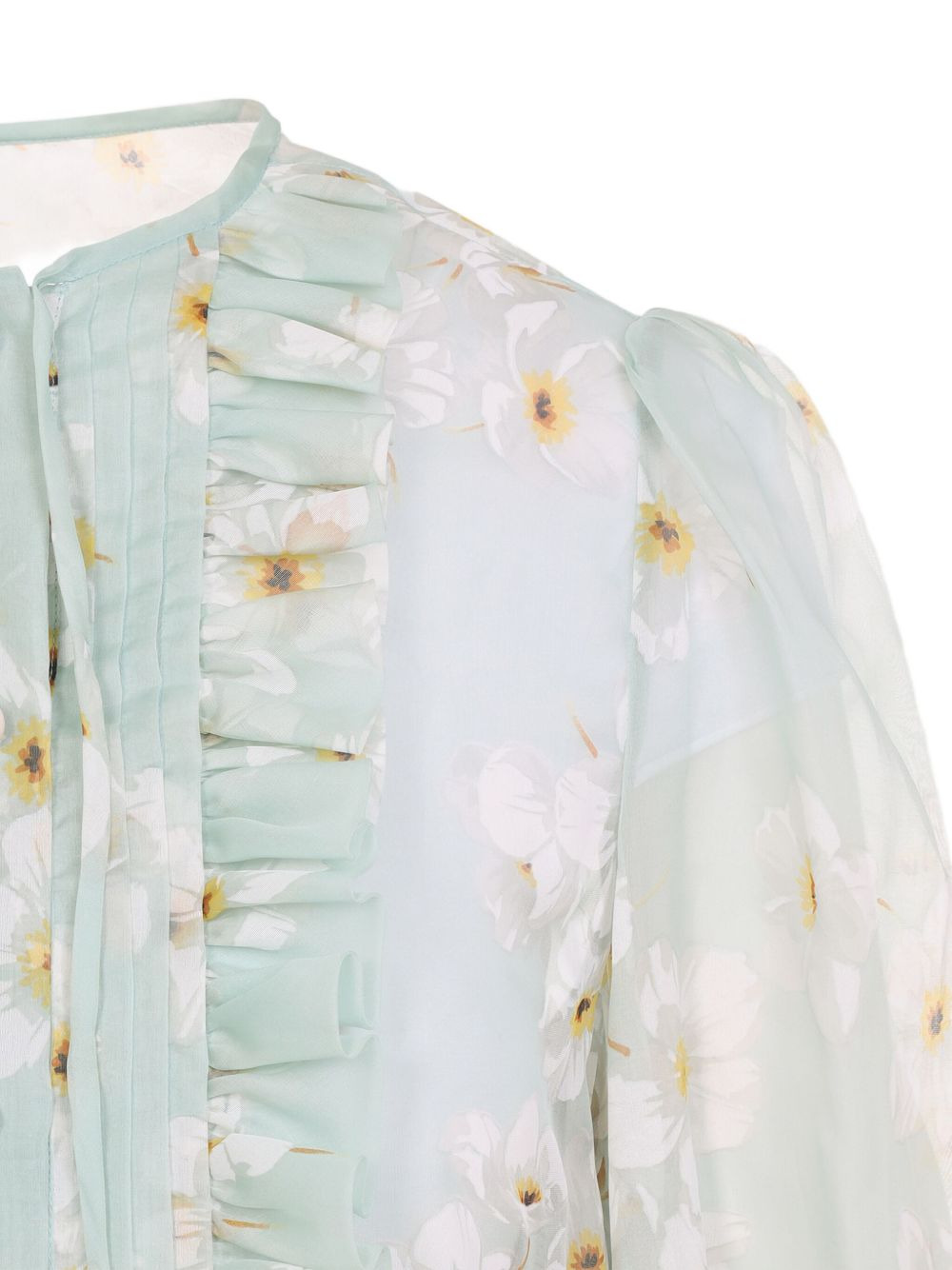 ruffled floral-print shirt - 3