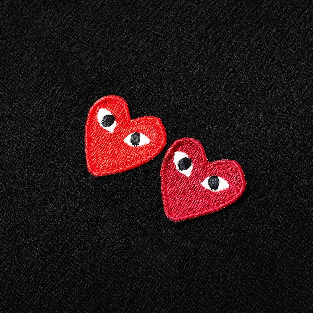 Comme des Garcons Play Double Heart V-Neck Jumper - 2