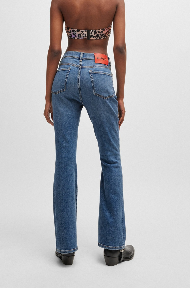 SKINNY-FIT FLARED JEANS IN BLUE SUPER-STRETCH DENIM 4