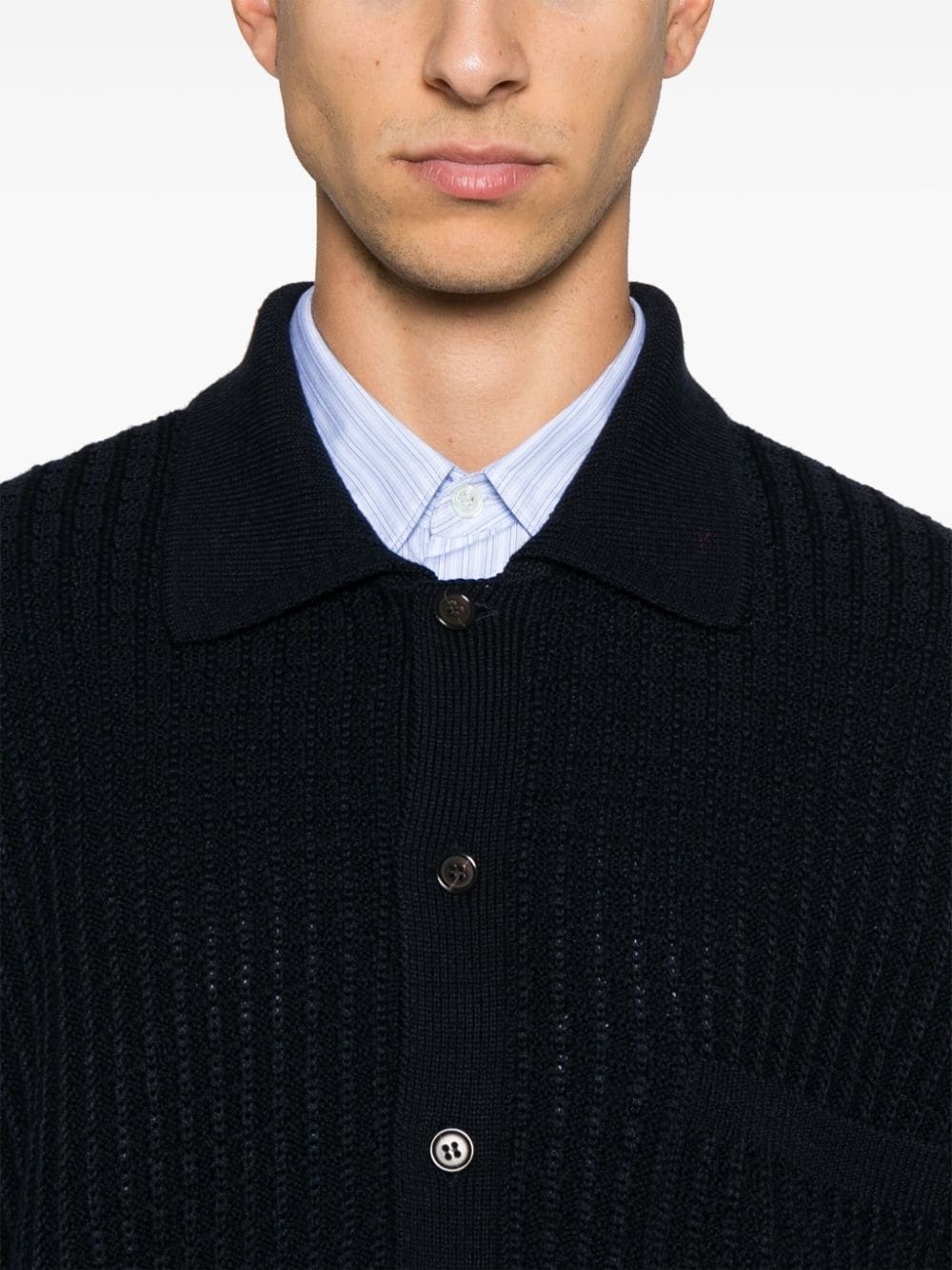 classic-collar cardigan - 5