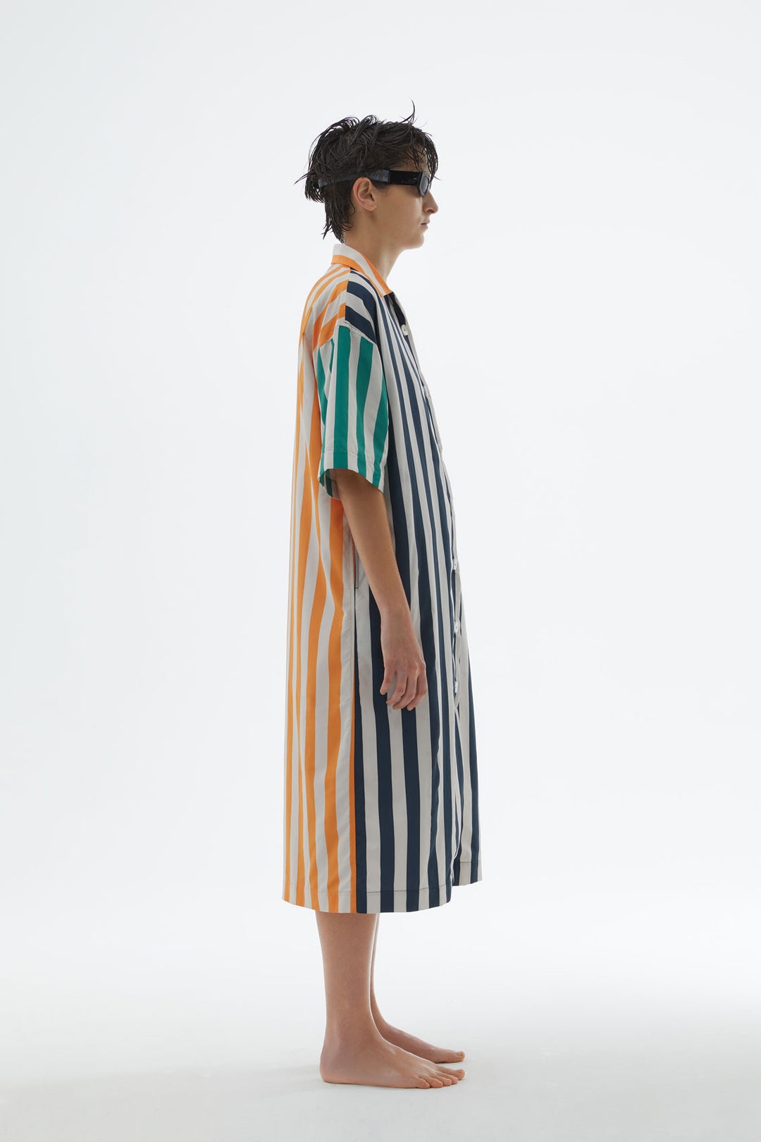 STRIPED NYLON SHIRT DRESS - 6