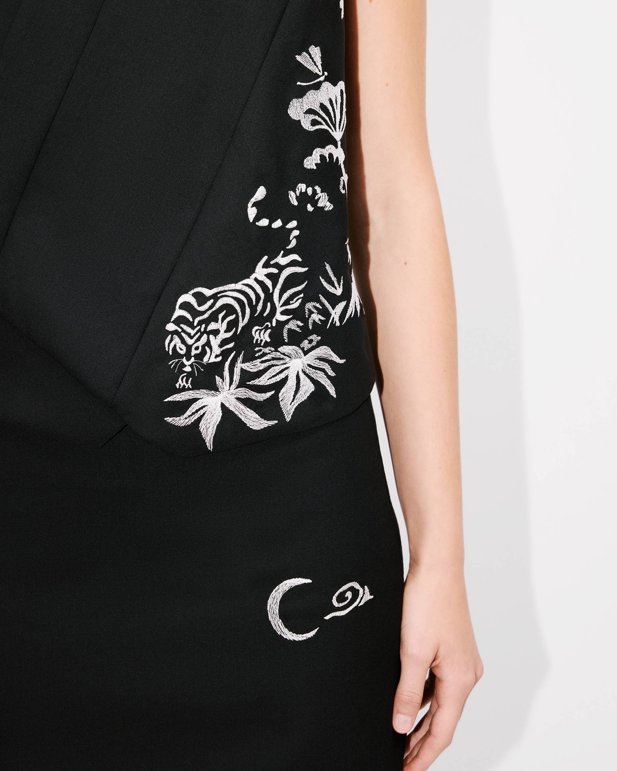 'KENZO Paris Jungle' embroidered kimono waistcoat in virgin wool and satin - 7
