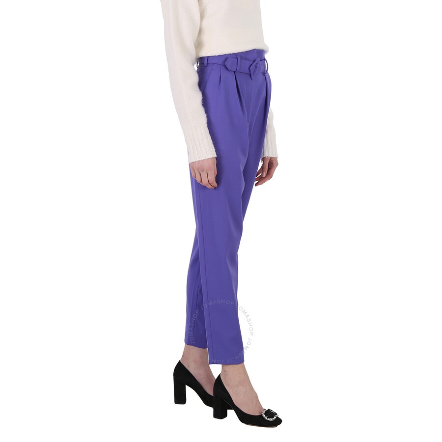 Moschino Ladies Purple Straight Leg Trousers - 4