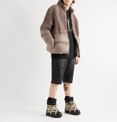 Rick Owens + Moncler Coyote Logo-Appliquéd Quilted Shell and Shearling Down Jacket outlook