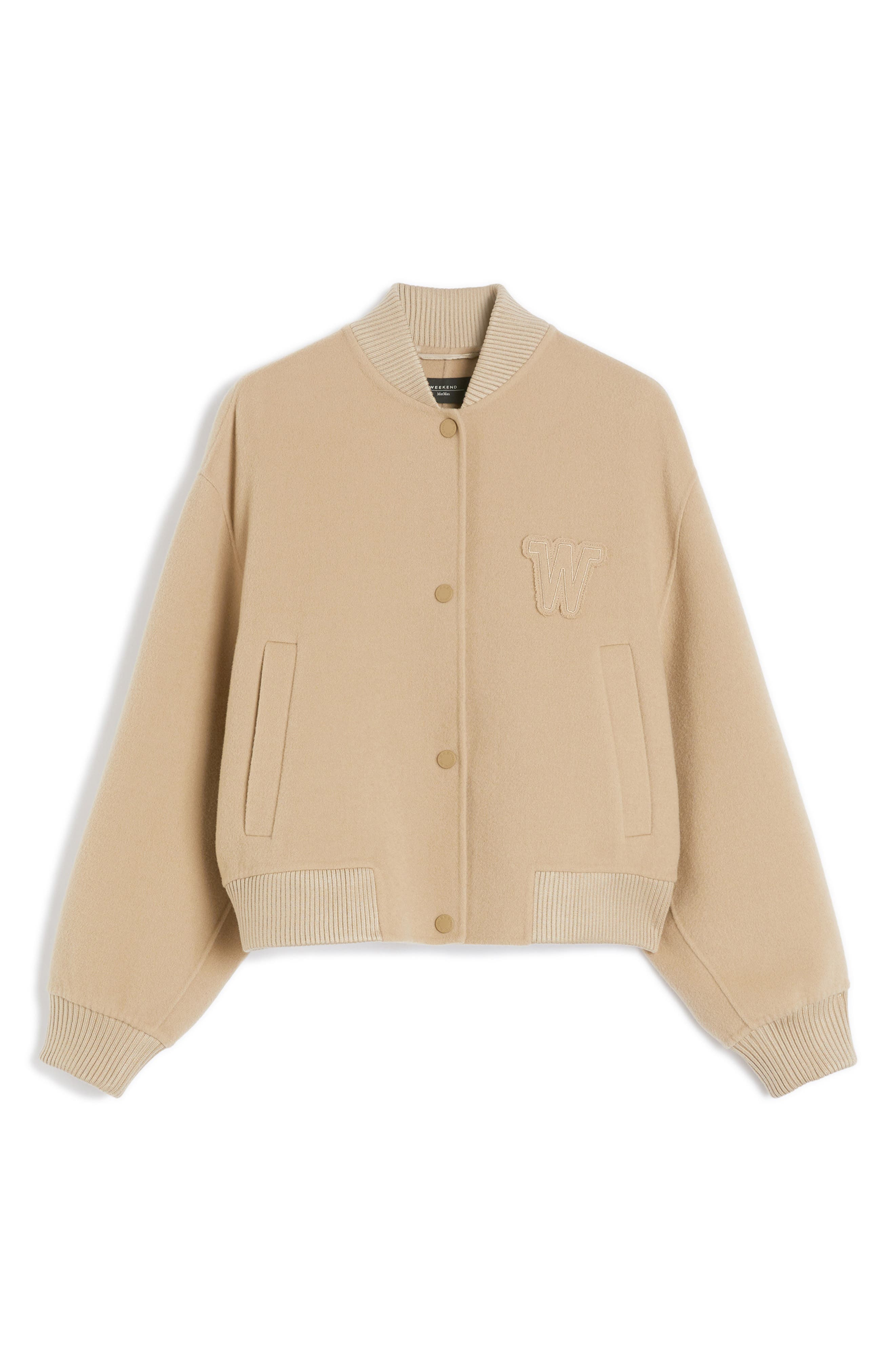 Weekend Max Mara Zelante Virgin Wool Blend Bomber Jacket in Camel at Nordstrom - 3