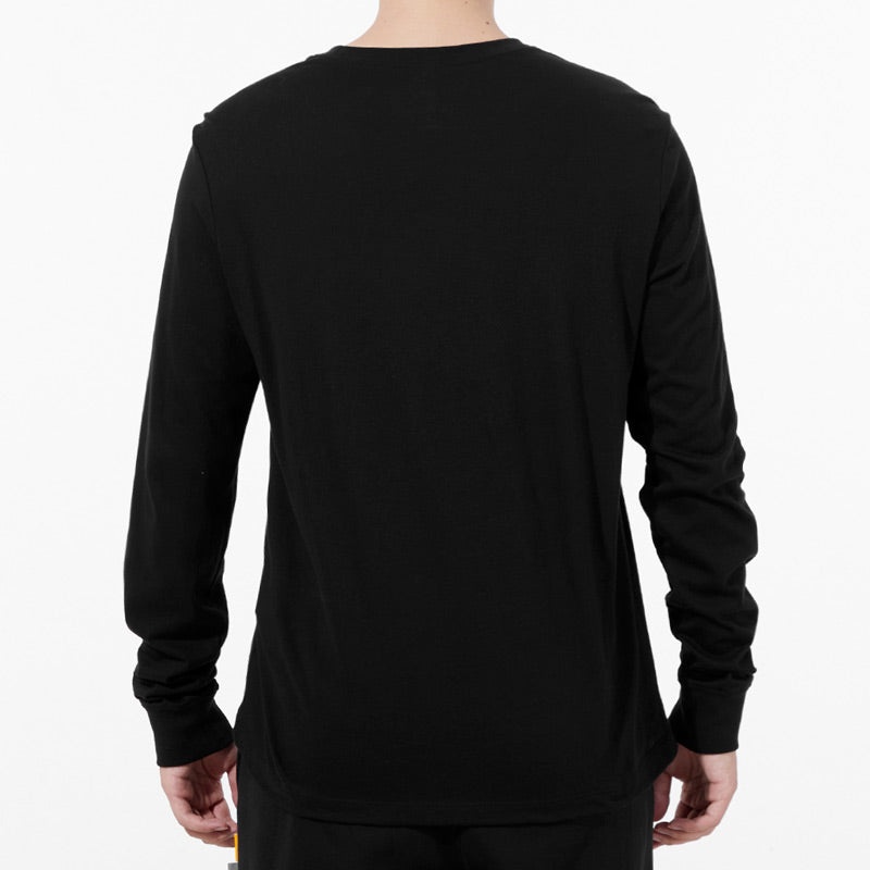 Men's Nike Embroidered Logo Loose Sports Running Long Sleeves Black T-Shirt AR5194-010 - 3