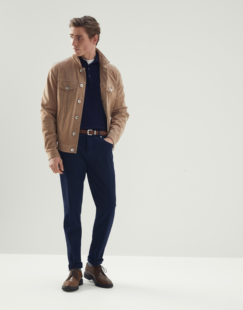 Brunello Cucinelli Dyed comfort denim traditional fit five-pocket trousers outlook