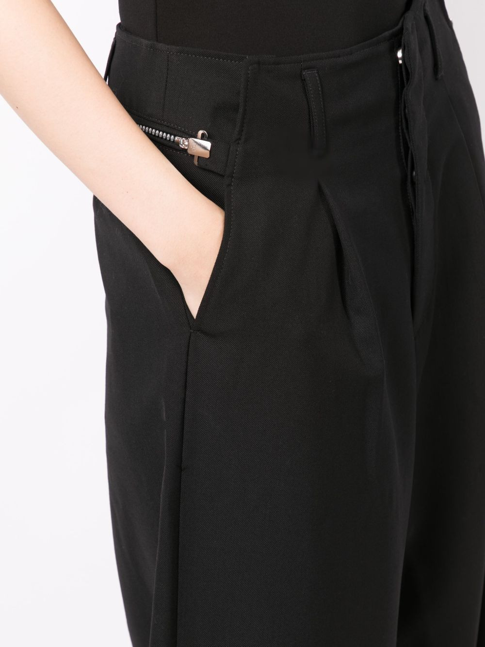 wide-leg wool trousers - 5