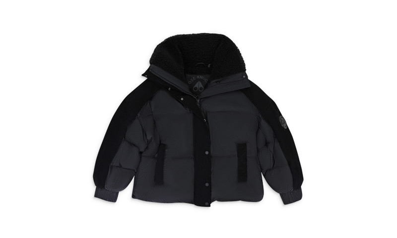 MOOSE KNUCKLES CORDUROY ELMIRA PUFFER BLACK PUFFER JACKET 1