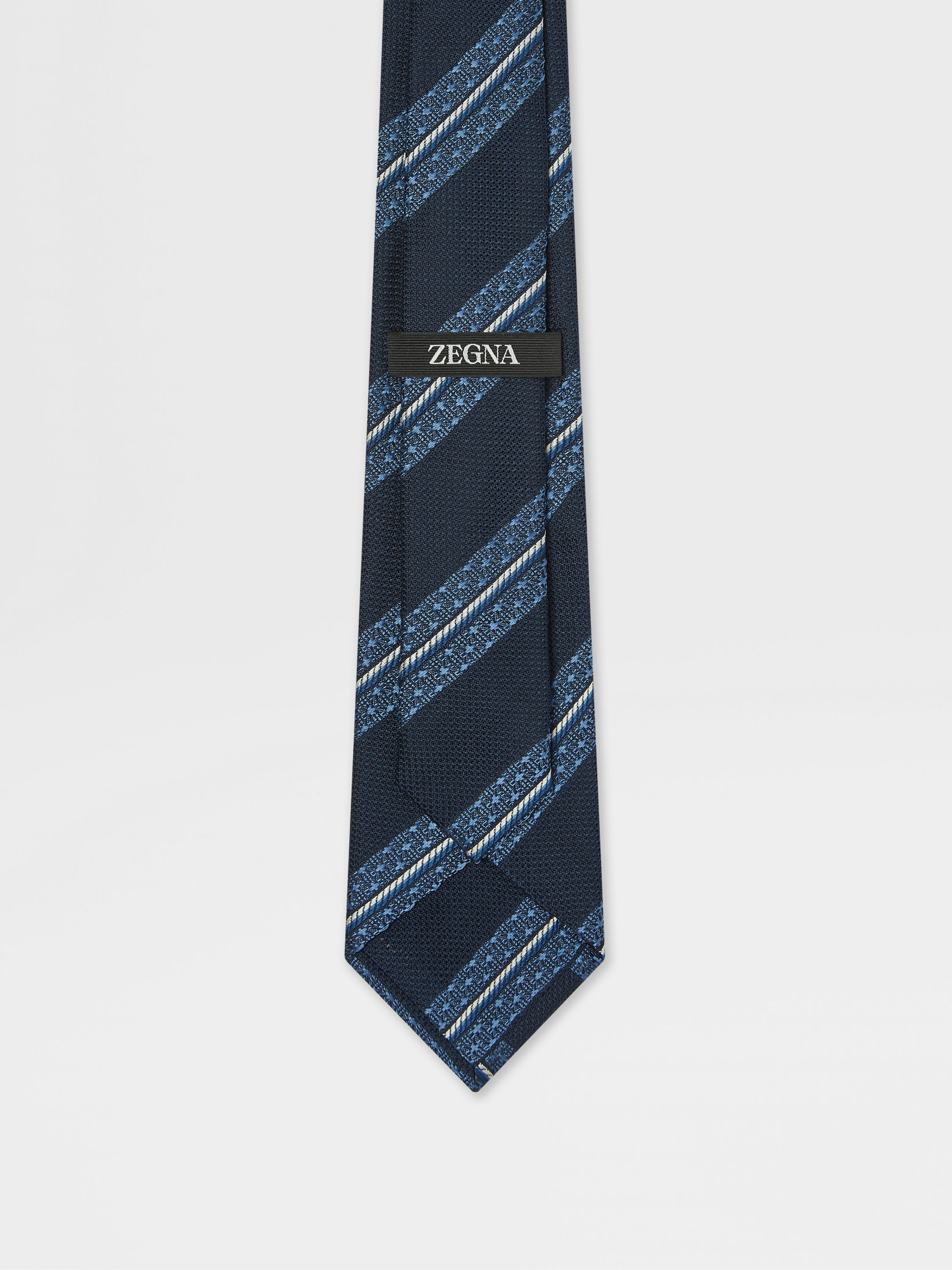 DARK BLUE SILK TIE - 3