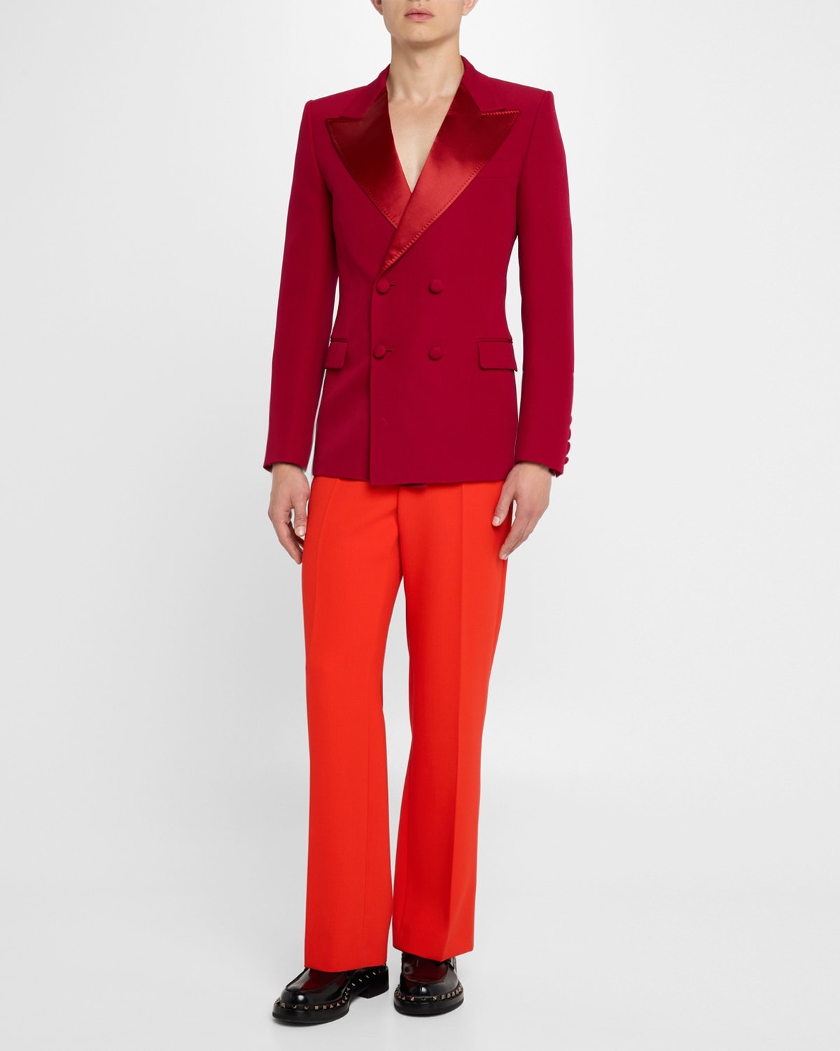 ジャケット Valentino Garavani Double-Breasted Jacket In Grain De P Double-breasted Grain De Poudre Wool Jacket for Man in