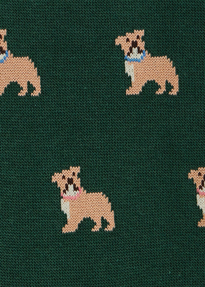 Dark Green Cotton-Blend 'Bulldog' Socks - 3