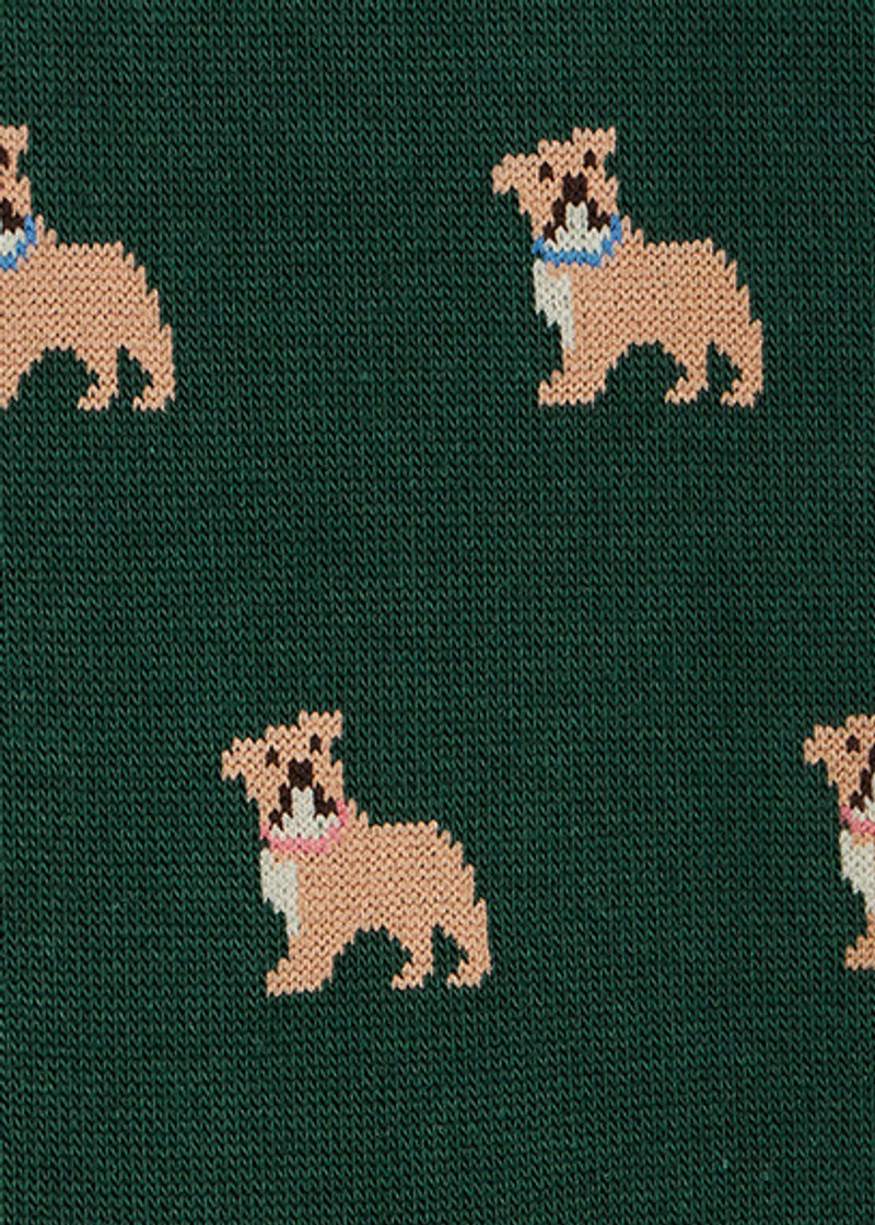 Dark Green Cotton-Blend 'Bulldog' Socks 3