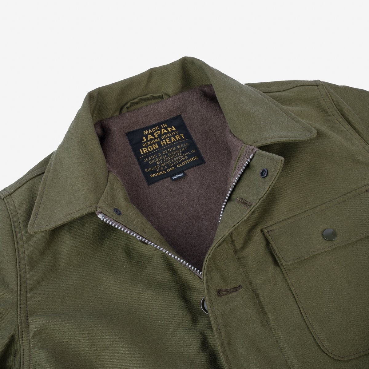 IHM-40-GRN Whipcord A2 Deck Jacket - Olive Drab Green - 10