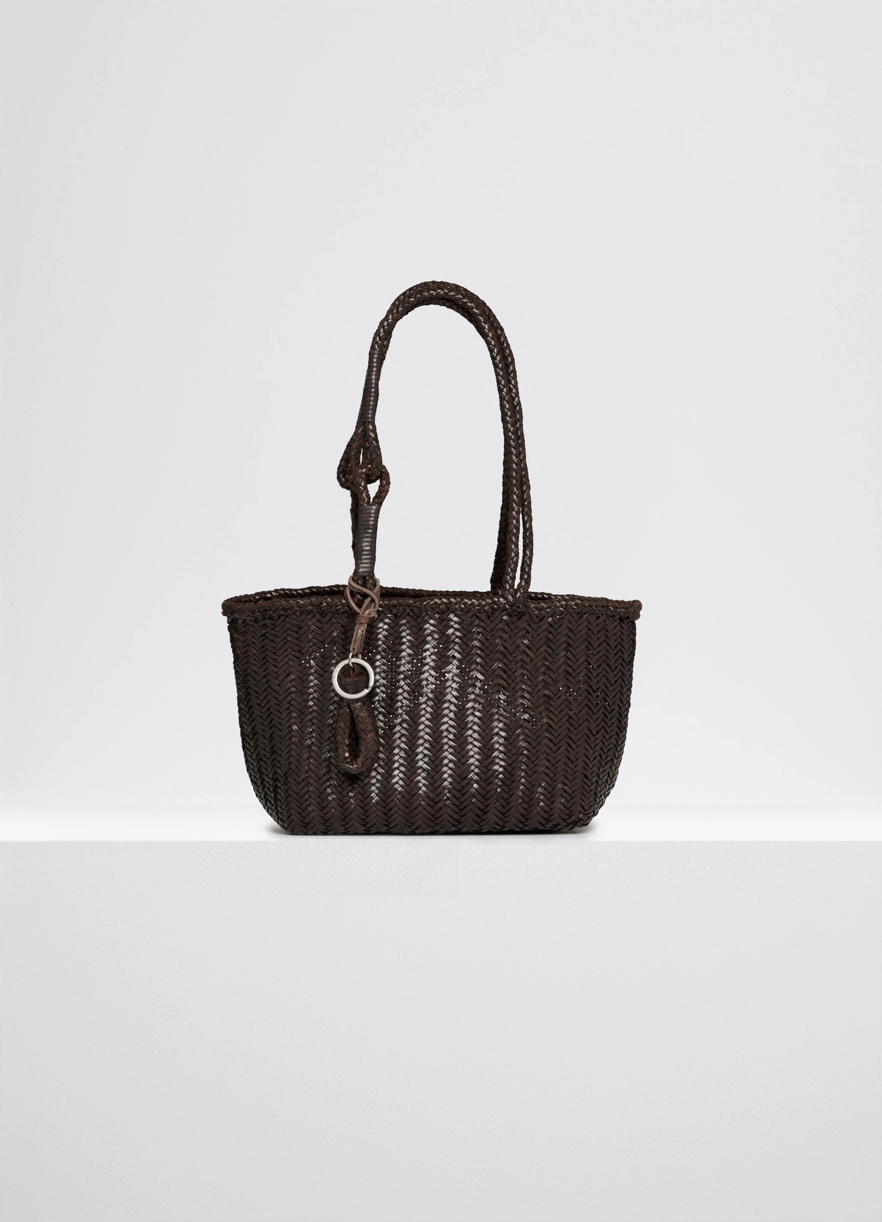 SMALL CHEVRON LEATHER TOTE - 1
