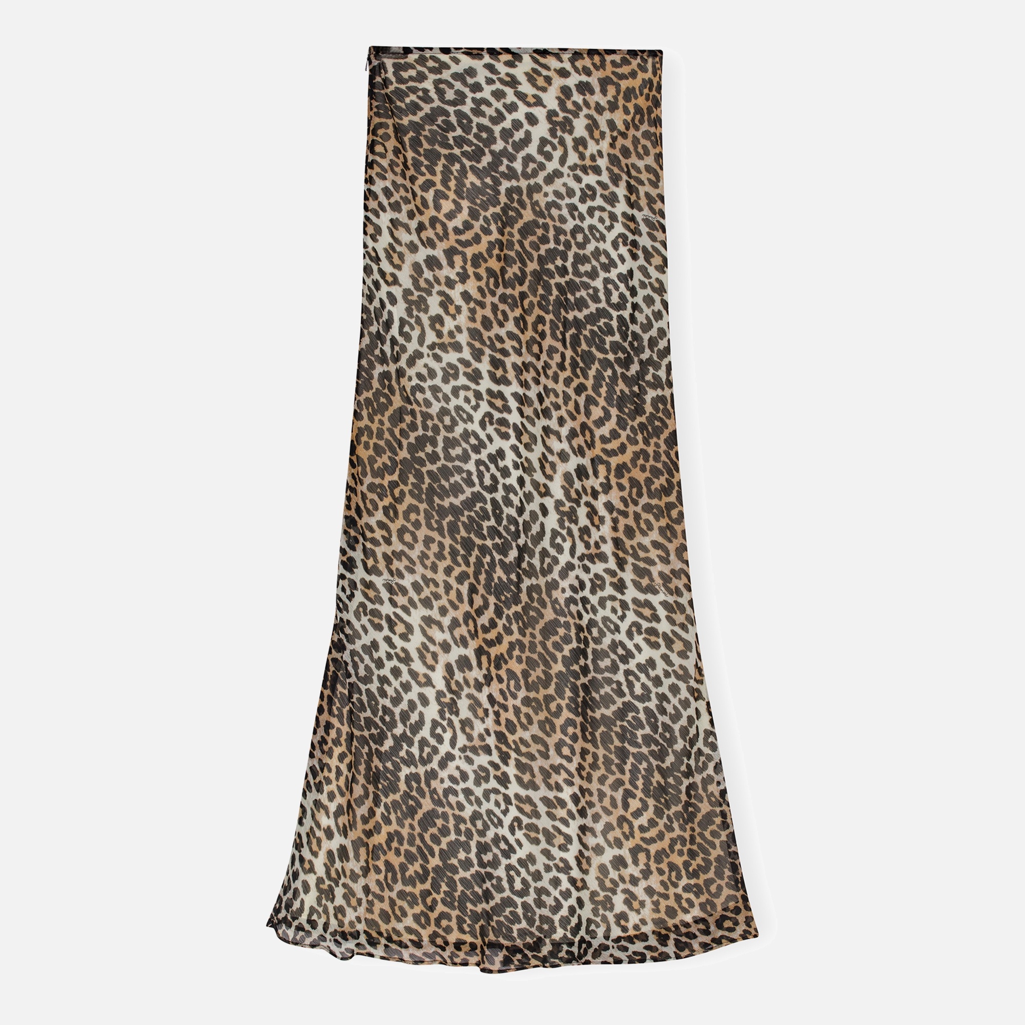 Ganni Leopard-Print Chiffon Maxi Skirt - 2