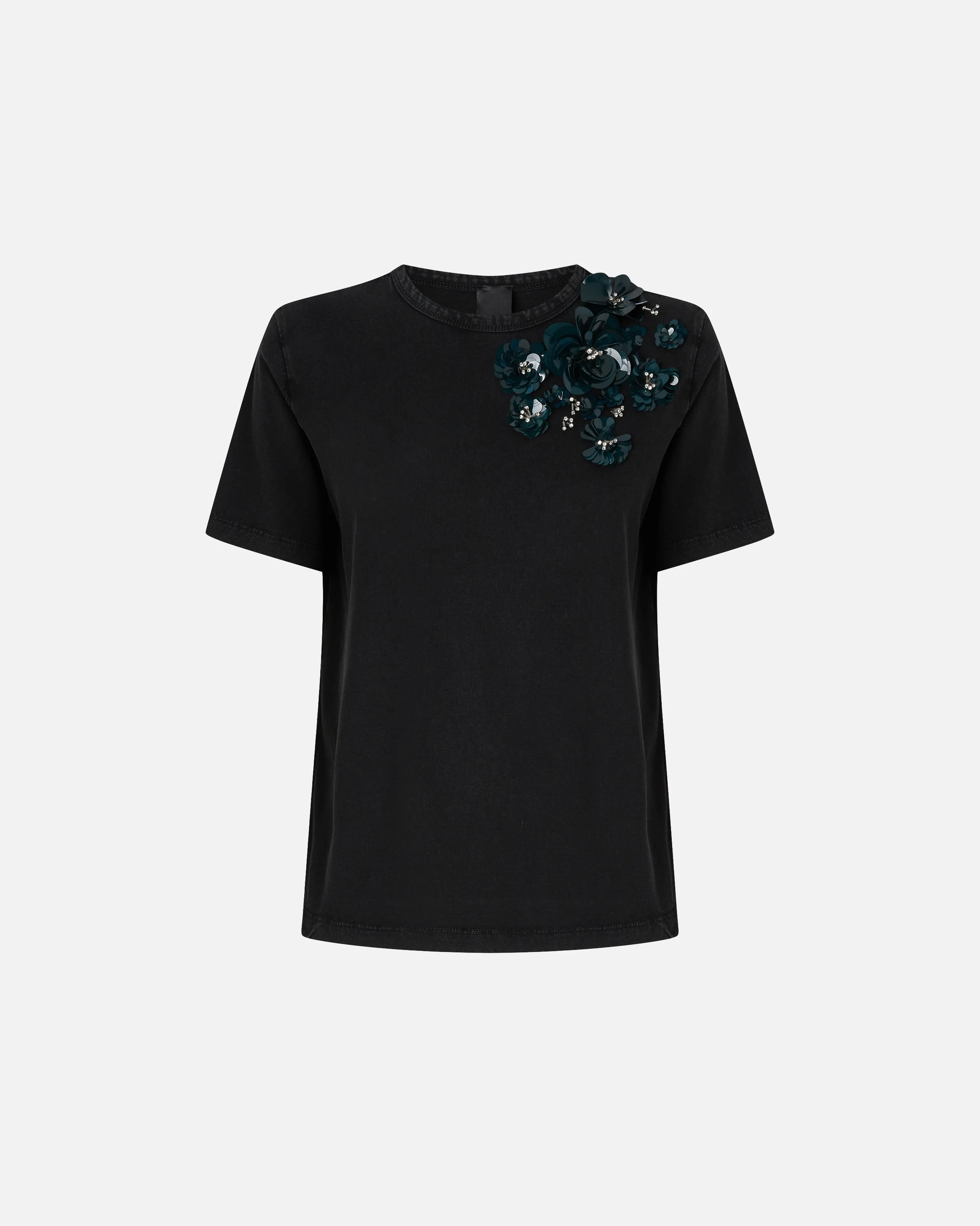 T-SHIRT WITH JEWEL FLOWERS - 1
