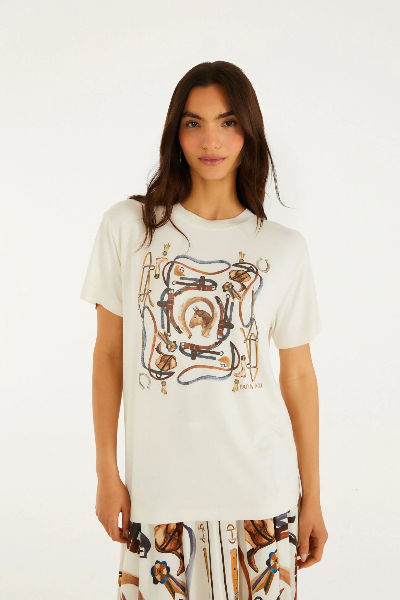 Off-White Equestrian Short Sleeve T-Shirt - 1