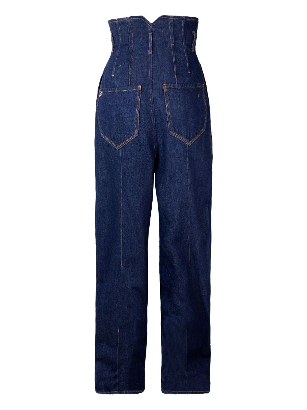 high-waisted seamed jeans - 2