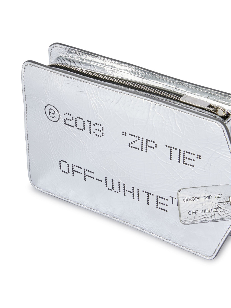 Zip Tie Medium Clutch Lamina Silver No C 3