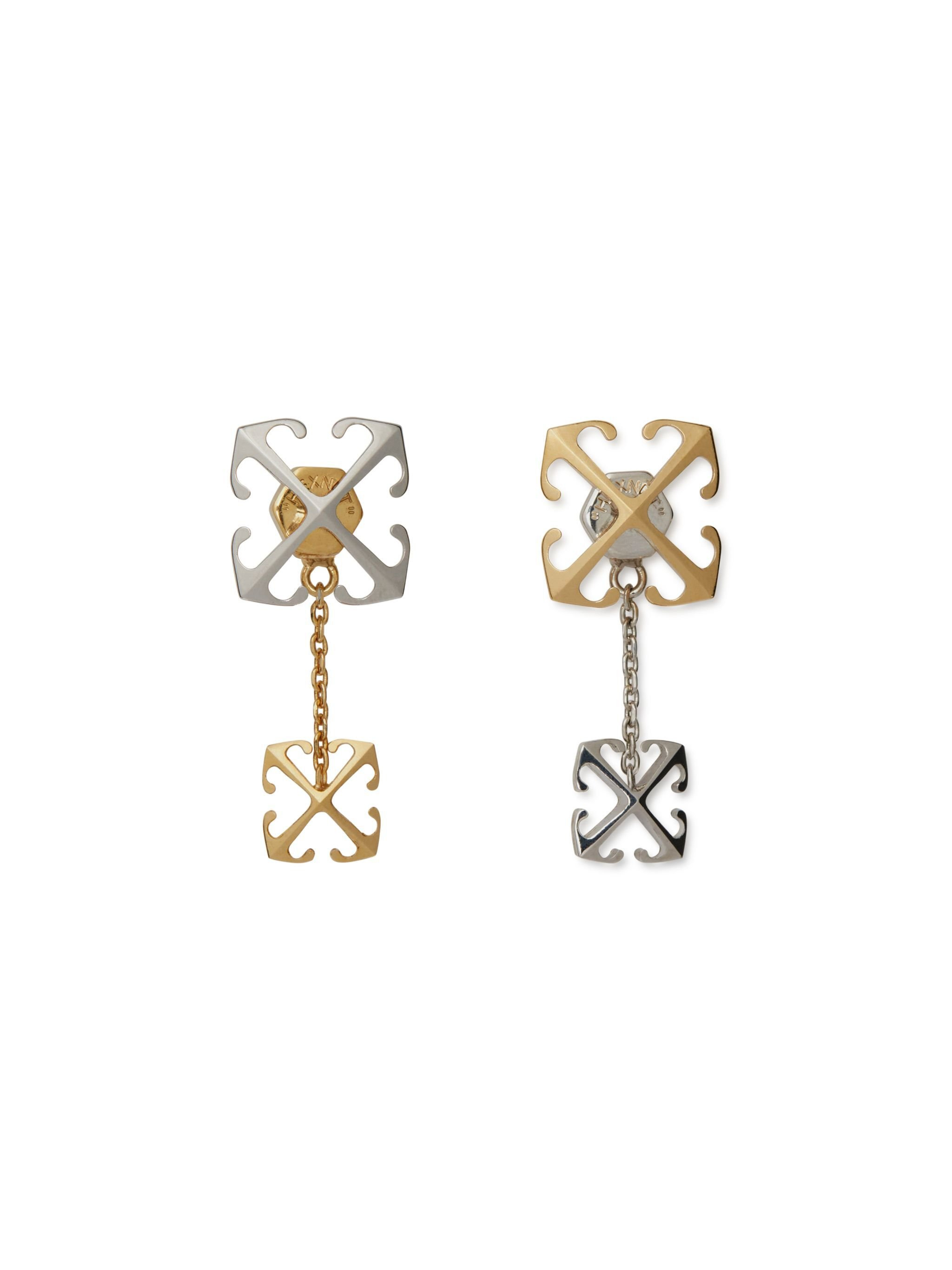 Bicolor Arrow Pendant Earrings - 1