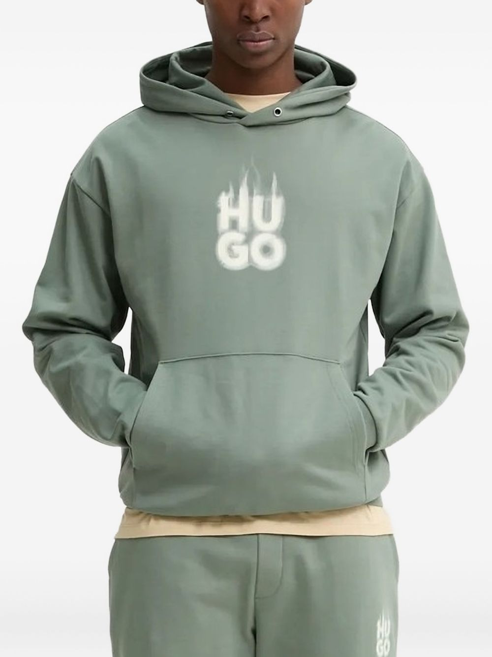 flame-print hoodie - 1