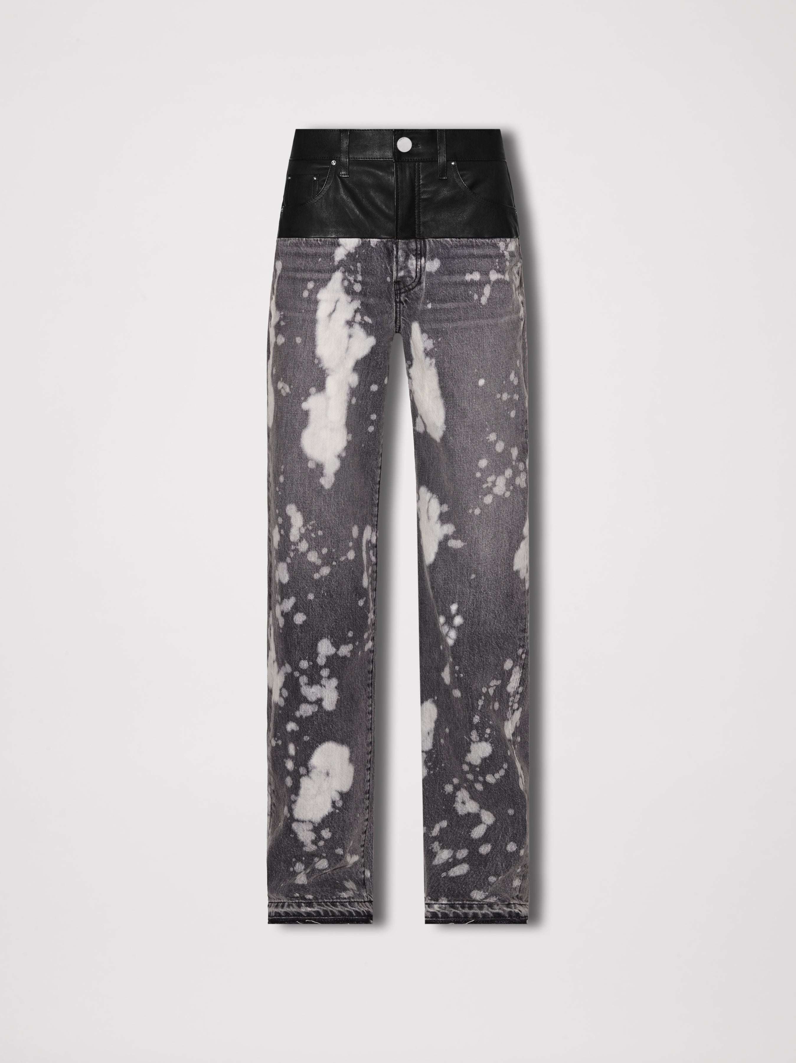 LEATHER HYBRID WIDE JEAN - 1