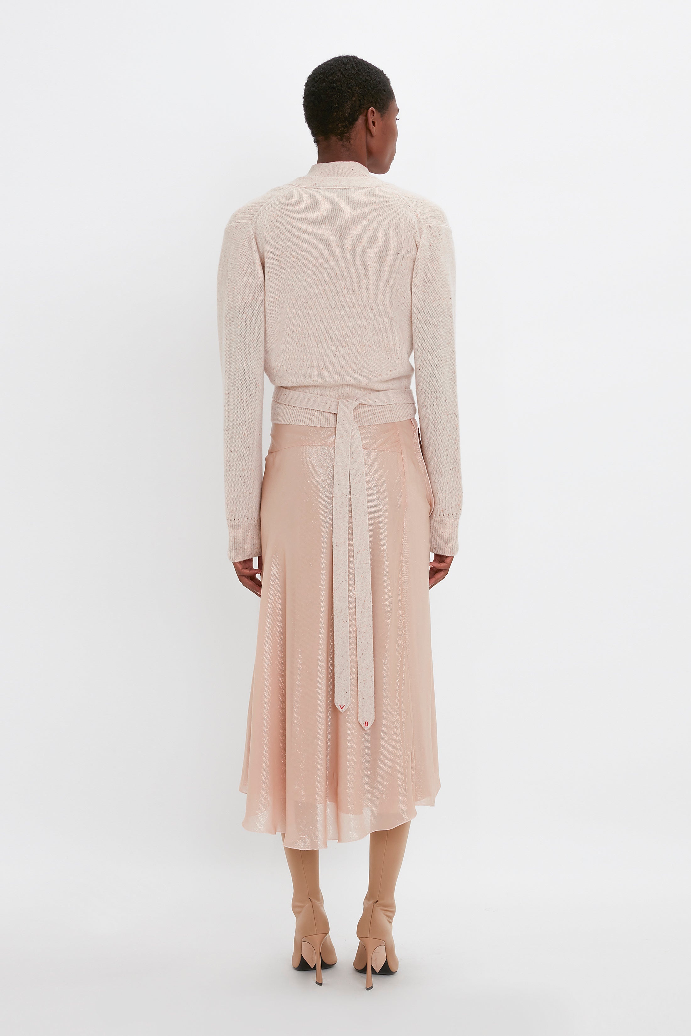 Wrap Front Cardigan In Nougat - 4